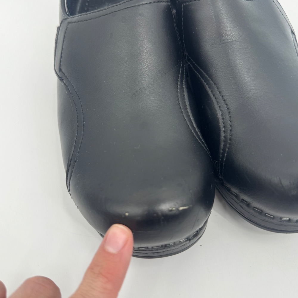 Dansko 37 Black Leather Clogs Nurse Occupation Comfort Shoes US 6.5-7 - Picture 3 of 12